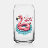 Stayin' Afloat Grappig Flamingo Zwembad Float Retr Blikvorm Glas (Voorkant)