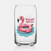 Stayin' Afloat Grappig Flamingo Zwembad Float Retr Blikvorm Glas (Achterkant)