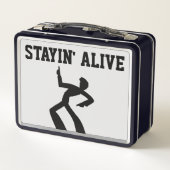 STAYIN' ALIVE RETRO METAL LUNCHBOX (Achterkant)
