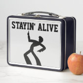 STAYIN' ALIVE RETRO METAL LUNCHBOX (In situ)