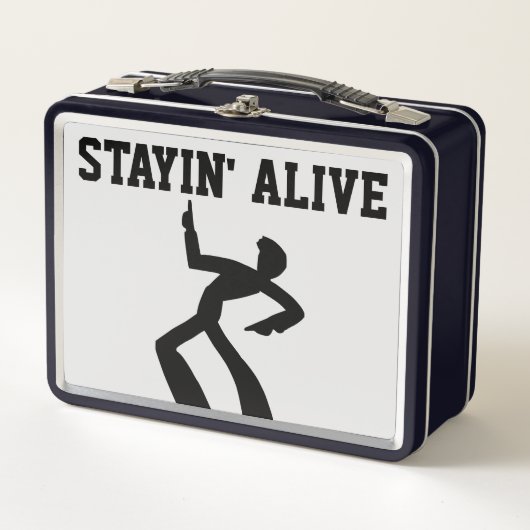 STAYIN' ALIVE RETRO METAL LUNCHBOX (Voorkant)