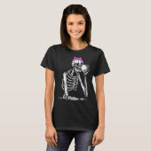 Staying Alive Skeleton Drink Coffee Funny Skeleton T-shirt (Voorkant volledig)