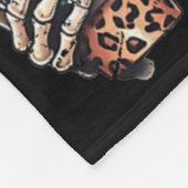 Staying Alive Skeleton Halloween Leopard Messy Bun Fleece Deken (Hoek)