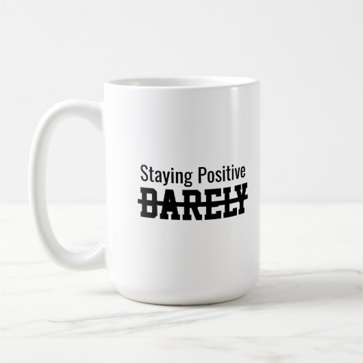 Staying positive barely koffiemok (Links)