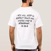 STEADFAST , gerooid in Christus T-shirt (Achterkant)