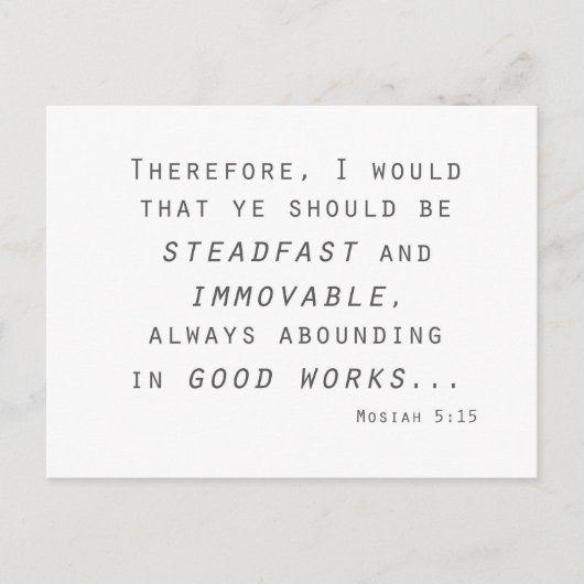 steadfast immobile mosiah lds scripting briefkaart (Voorkant)