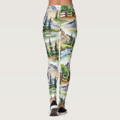 Steadfast Mountains Naadloos patroon Leggings (Achterkant)