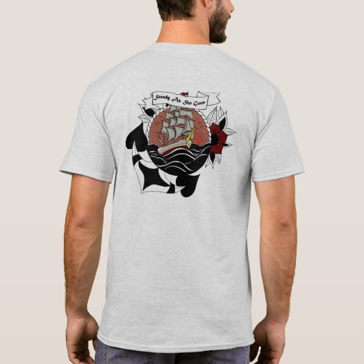 Steady as ze kunst krijgt t-shirt (Achterkant)