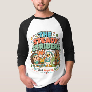 Steady Striders Schattige Hardloopclub Dieren Vrie T-shirt