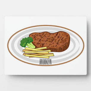 Steak cartoon illustratie fotoplaat