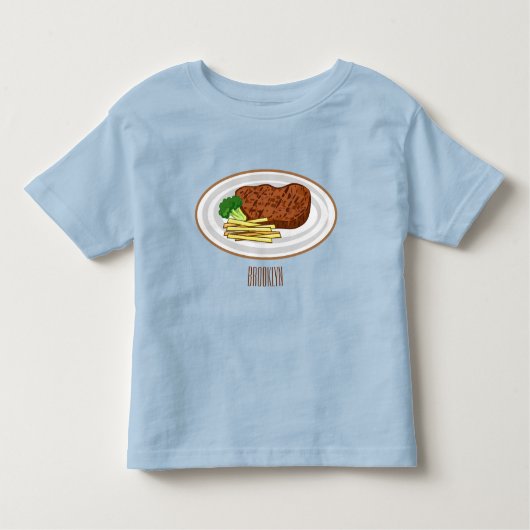 Steak cartoon illustratie kinder shirts (Voorkant)