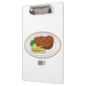 Steak cartoon illustratie klembord (Links)