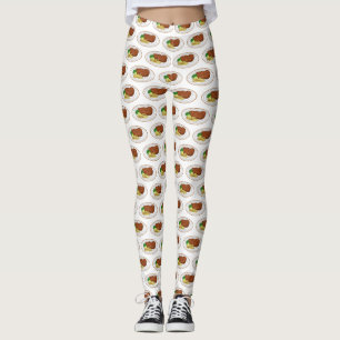 Steak cartoon illustratie leggings