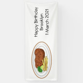 Steak cartoon illustratie spandoek (Verticaal)