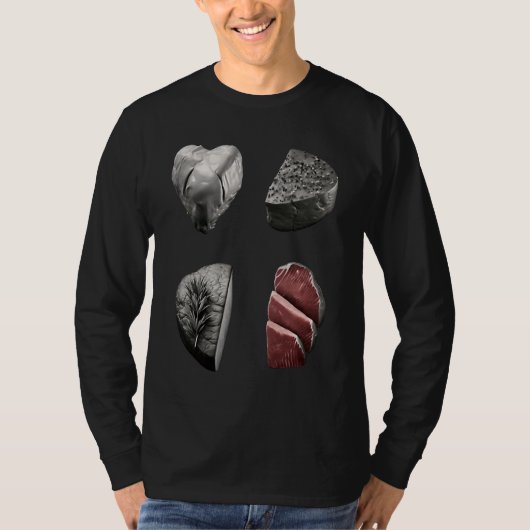 Steak  Grilling Father Grayscale Griller Steak T-shirt (Voorkant)