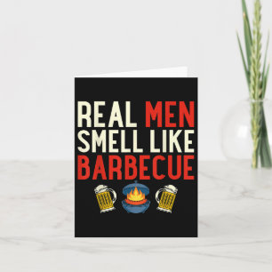 Steak Grilling Funny BBQ Chef Echte Mannen Ruiken Kaart