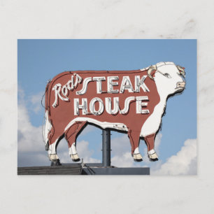 Steak House Sign op Route 66 Briefkaart