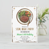 Steak Night BBQ party Invitation (Debout devant)