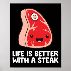 Steakliefhebber Bbq Grillvlees Leven Is Beter Met Poster