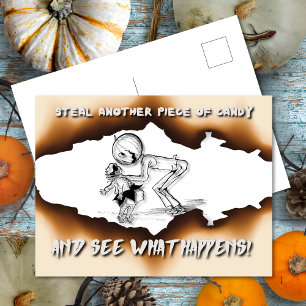 Steal een ander stuk Snoep Halloween Warning Feestdagenkaart