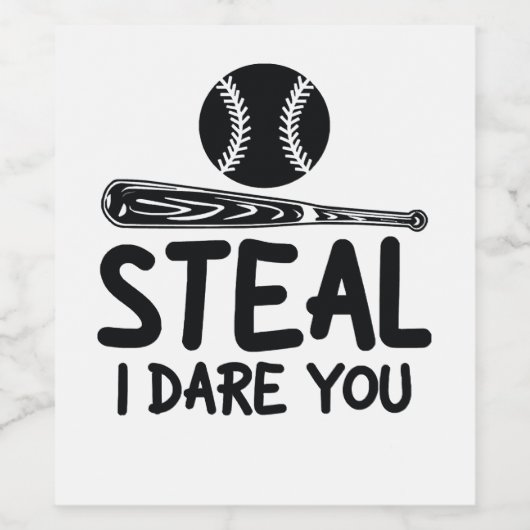 Steal I Dare you - Funny Baseball SoftballLover Wijn Etiket (Enkel label)