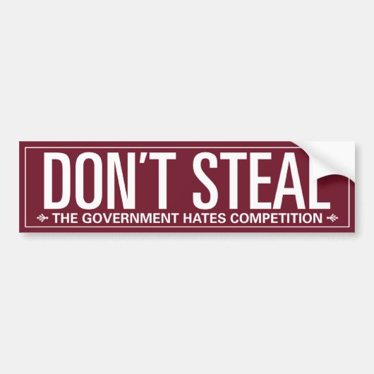 Steal niet bumpersticker (Voorkant)