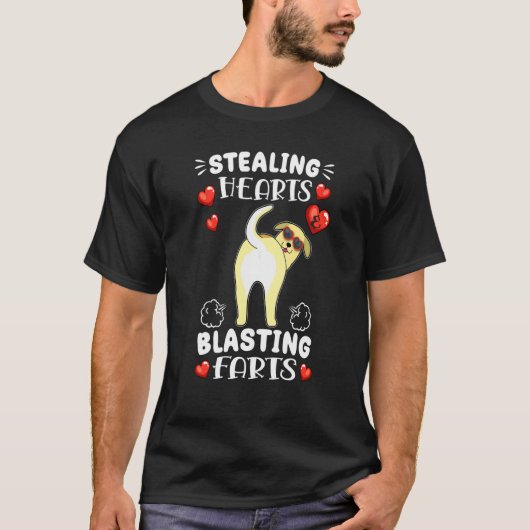 Stealing Hearts And Blasting Farts Labrador Valent T-shirt (Voorkant)