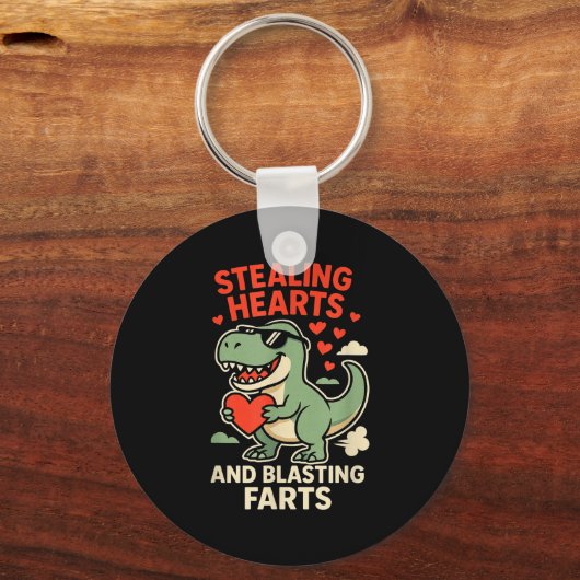 Stealing Hearts And Blasting Farts Trex Childrens Sleutelhanger (Voorkant)