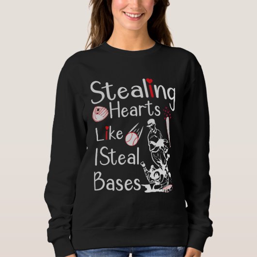 Stealing Hearts Bases Softball Baseball Trui (Voorkant)