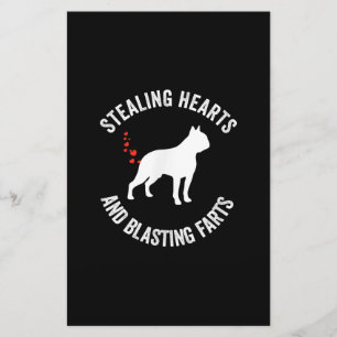 Stealing Hearts en blaast Boston Terrier Briefpapier