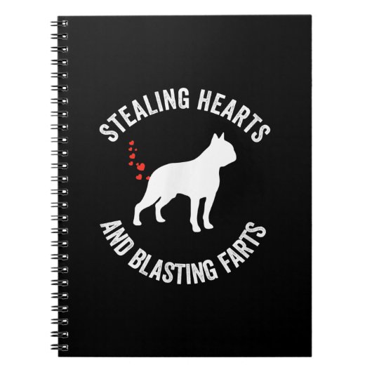 Stealing Hearts en blaast Boston Terrier Notitieboek (Voorkant)