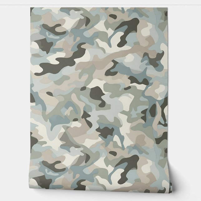 stealth blue camo wave behang (Afrollen)