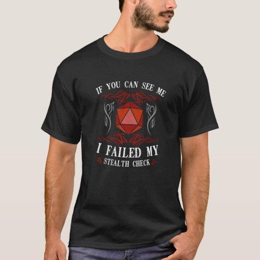 Stealth Check rollenspellen tabletop gamer RPG T-shirt (Voorkant)
