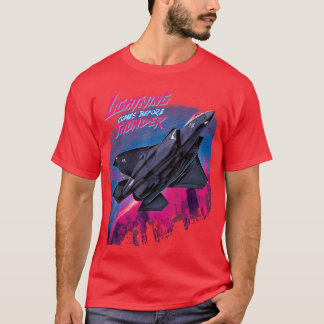 Stealth Fighter Jet stripverhaal roze en blauw vin T-shirt