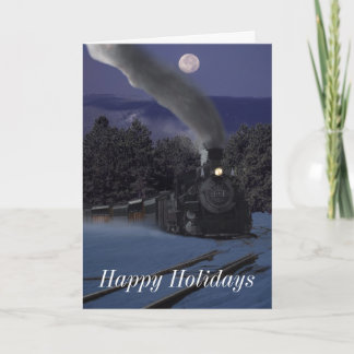 Steam Engine 481 on Christmas Night Feestdagen Kaart