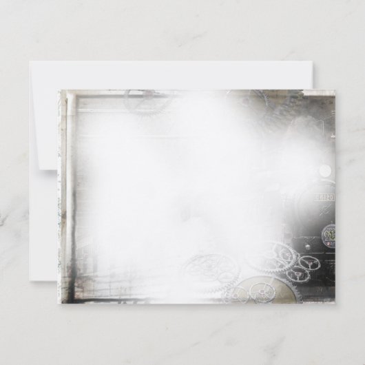 Steam Engine Steampunk Dank u Bedankkaart (Achterkant)