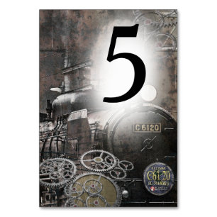 Steam Engine Steampunk Numéro de table