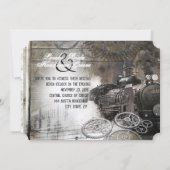 Steam Engine Steampunk Weddenschap Kaart (Achterkant)
