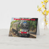 Steam Engine Verjaardag Kaart voor papa (Gele Bloem)