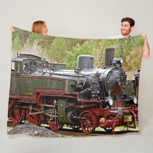STEAM LOCOMOTIVE FLEECE DEKEN