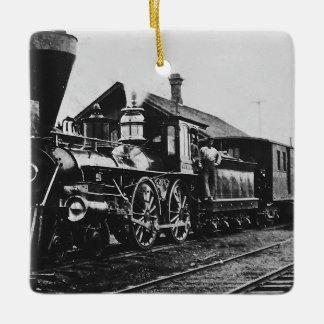 Steam Locomotive Railroad Keramisch Ornament