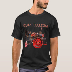  STEAM LOCOMOTIVE Red Black T-shirt