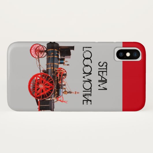  STEAM LOCOMOTIVE Red Grey Case-Mate iPhone Case (Achterkant (horizontaal))