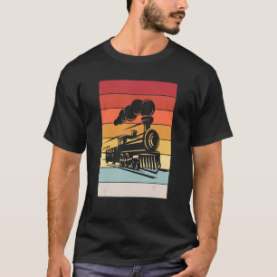 Steam Locomotive Retro I Model Railroad Railman T-shirt