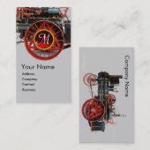  STEAM LOCOMOTIVE RUBY GEMSTONE MONOGRAM VISITEKAARTJE (Voorkant / Achterkant)