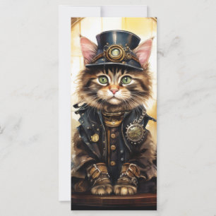 Steam Punk Kitten Kaart