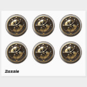Steam Punk Steampunk #1 Compass Ronde Sticker (Vel)