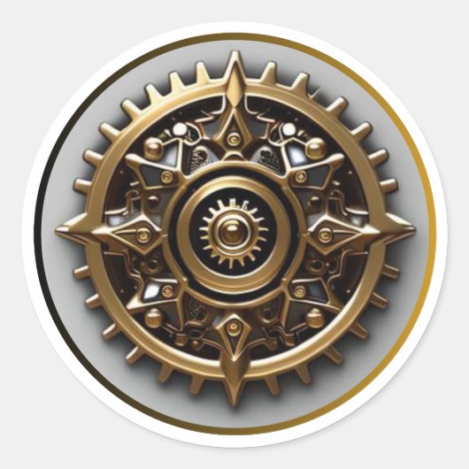 Steam Punk Steampunk Gear #3 Ronde Sticker (Voorkant)