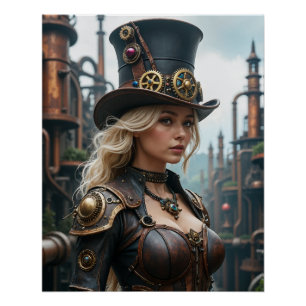 Steam punk top hat warrior poster perfect poster