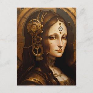 Steam Punky Mona Lisa Briefkaart